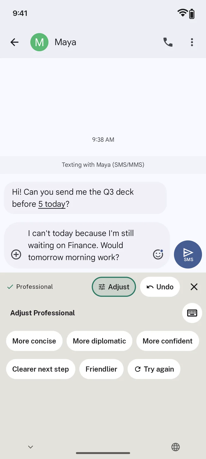 A Professional rewrite with Adjust options and Undo on the keyboard